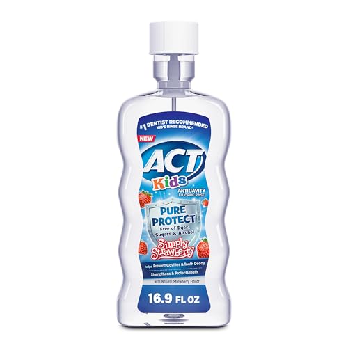 Enjuague Bucal Anticaries ACT Kids Pure Protect, Sin Colorantes, Azúcares ni Alcohol, Sabor Fresa, 16.9 oz. - imagen 5