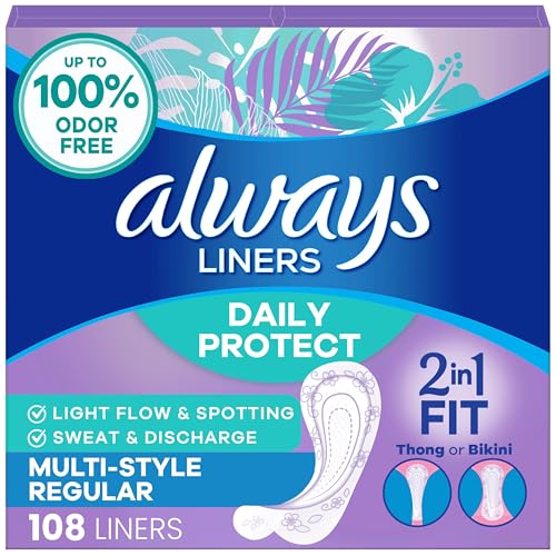 Always Protectores Diarios Multi-Estilo, Largo Regular, Sin Fragancia, Hasta 100% Libre de Olores, Núcleo Acolchado Cleanguard, 108 Piezas - imagen 2