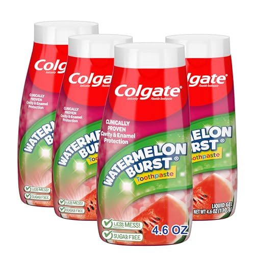 Pasta de Dientes Colgate Anticaries para Niños con Flúor, Sabor Sandía, 2 Años en Adelante - 4.6 Oz (Paquete de 4) - imagen 5
