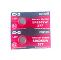 2 x Batería de Reloj de Óxido de Plata MAXELL SR626SW 377 1.55v - Original y Auténtica Maxell - imagen 1