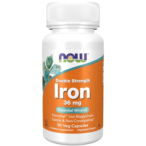 NOW Suplementos, Hierro 36 mg, Doble Fuerza, No Constipante*, Mineral Esencial, 90 Cápsulas Veganas - imagen 4