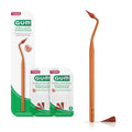 GUM Estimulador con Mango Permanente y Punta de Goma, Limpiador de Placa para Salud Dental, 1 Mango + 2 Paquetes de Repuesto - imagen 1