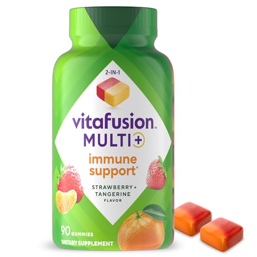 Vitafusion Multi+ Soporte Inmunológico – Vitaminas Gummy para Adultos con Vitamina C y Zinc, 90 Unidades, 2 en 1 - imagen 4