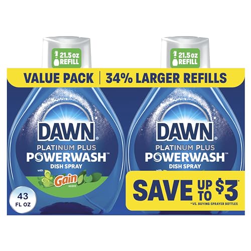 Dawn Powerwash Gain Original Spray para Platos, Jabón Líquido para Platos 2 Recargas, 43 Fl Oz - imagen 4