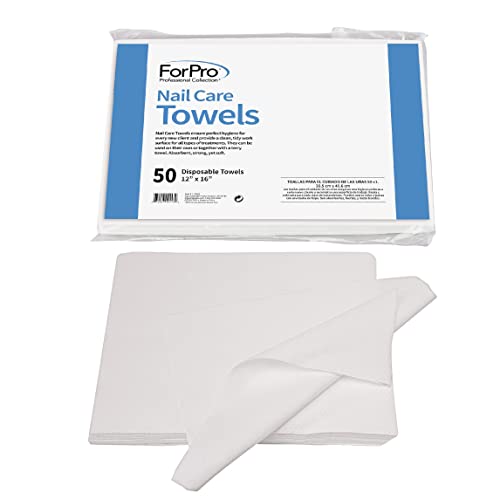 Toallas desechables ForPro Professional Collection para manicuras y pedicuras, sin pelusa, 12 x 16, paquete de 50 unidades - imagen 2