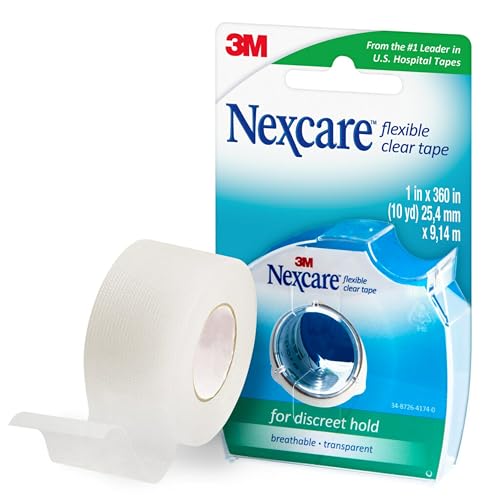 Cinta Médica Transparente Nexcare Flexible, Impermeable, 1 pulg x 10 yds, 1 Cuenta (Paquete de 1) - imagen 1