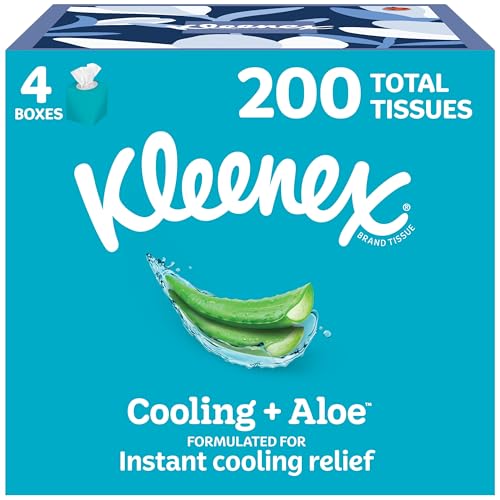 Kleenex Pañuelos Faciales Cooling + Aloe, 4 Cajas Cubo, 50 Pañuelos por Caja, 2 Capas - imagen 3