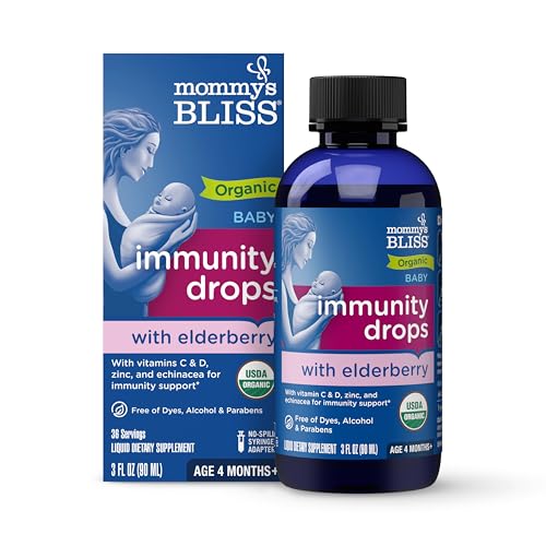 Gotas Orgánicas de Saúco para Bebés Mommy's Bliss, Apoyo Inmunológico con Vitaminas, Prebióticos, Zinc y Equinácea, 4 Meses+, 3 Fl Oz (36 Porciones) - imagen 2