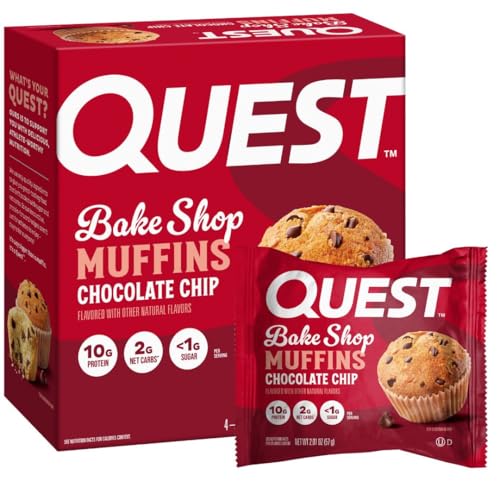 Muffin de Chocolate con Chips Quest Nutrition, 10g de Proteína, 2g de Carbohidratos Netos, Menos de 1g de Azúcar, Snack Proteico, Paquete de 4 - imagen 2