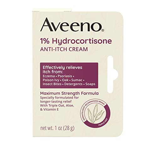 Crema Antipicazón Aveeno de Máxima Fuerza 1% Hidrocortisona, Avena Triple, Aloe y Vitamina E, 1 oz - Alivio para Eczema, Psoriasis y Más - imagen 4