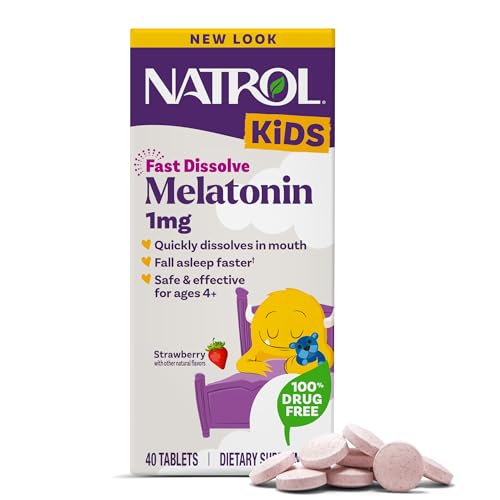 Natrol Kids Melatonina de Rápida Disolución 1 mg, Suplemento Dietético para un Sueño Reparador, 40 Tabletas de Fresa, Suministro para 40 Días - imagen 5