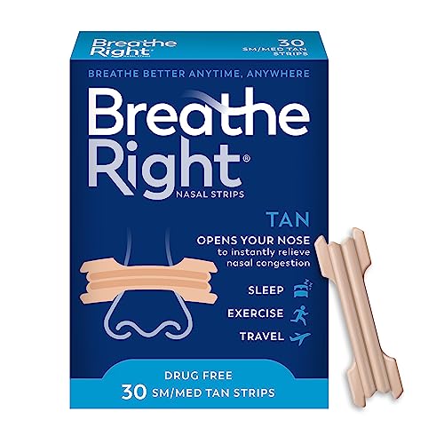 Tiras Nasales Breathe Right, Extra Fuerte, Color Beige, Alivio Sin Medicamentos para Congestión Nasal, Mejora la Respiración y Reduce Ronquidos, - imagen 5