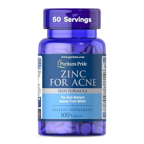 Fórmula de Zinc para Piel Acneica de Puritan's Pride con Vitaminas C, B-6, A y E, Suplemento Dietético para Piel Clara y Saludable, 100 Tabletas - imagen 2