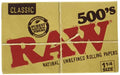 Papel para enrollar RAW 500's Classic Natural Sin Refinar 1 1/4 (79mm) - 1 Paquete - imagen 1