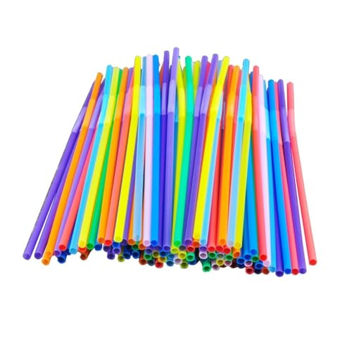 Popotes Desechables de 12.8 pulgadas, Coloridos, Extra Largos y Flexibles, 100 Piezas para Fiestas - imagen 2