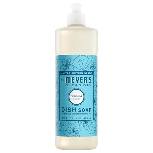 Jabón Líquido para Platos Mrs. MEYER'S CLEAN DAY, Fórmula Biodegradable, Aroma Dewdrop, 16 Fl Oz - imagen 1