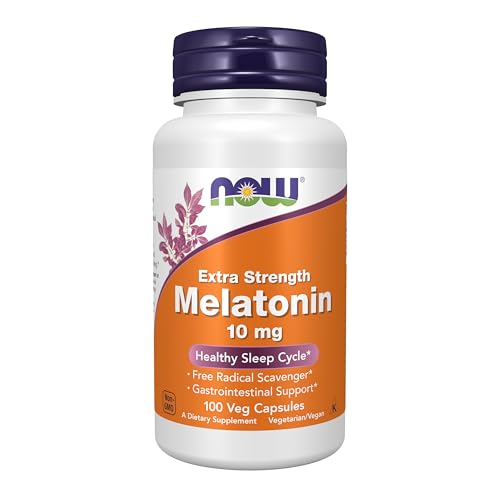 Suplementos NOW Foods, Melatonina Extra Fuerte 10 mg, Eliminador de Radicales Libres*, Ciclo de Sueño Saludable*, 100 Cápsulas Veganas - imagen 1
