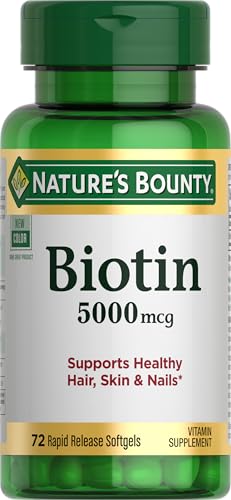Biotina de Nature's Bounty, Apoya el Metabolismo y la Energía Celular, Cabello, Piel y Uñas Saludables, 5000 mcg, 72 Softgels - imagen 3
