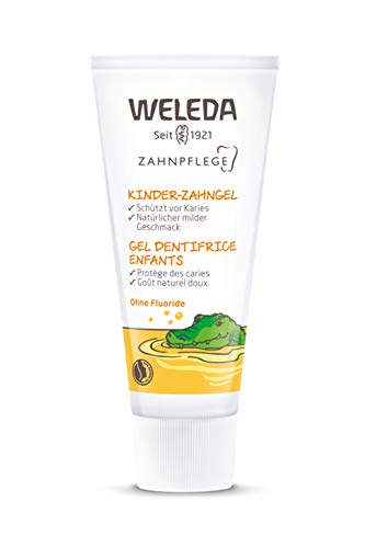 Gel Dental Infantil Weleda, 1.7 Oz, Sin Flúor, Sabor Menta, Pasta Dental Rica en Plantas con Caléndula, Sílice y Hinojo - imagen 3