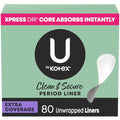 U by Kotex Protectores Diarios, Limpios y Seguros, Absorción Ligera, Cobertura Extra, 80 Piezas (El Empaque Puede Variar) - imagen 1