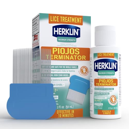 Champú Tratamiento de Piojos Herklin, Máxima Potencia, Fácil de Aplicar, 2 Fl Oz, Botella - imagen 5