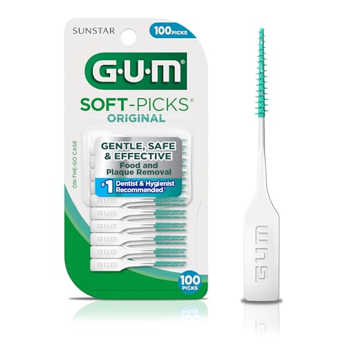 GUM Soft-Picks Original – Palillos Interdentales para Remover Placa y Cuidar Encías, Recomendados por Dentistas, 100 Piezas con Estuche Portátil - imagen 3
