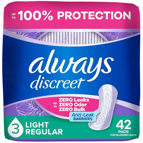 Always Discreet Toallas para Incontinencia Femenina, Absorción Ligera, Largo Regular, Postparto, Protección hasta 100% contra Filtraciones, 42 Piezas - imagen 6