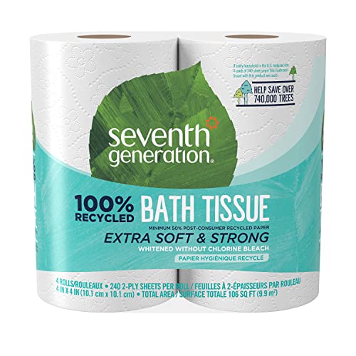 Papel Higiénico Seventh Generation 2 Capas Sin Cloro 100% Reciclado, 4 Rollos (Paquete de 1) - imagen 1