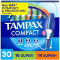 Tampax Compact Pearl Tampones para Mujeres Multipack, con Braid LeakGuard y Aplicador Extensible, Super/Super Plus, Sin Fragancia, 30 Piezas - imagen 1