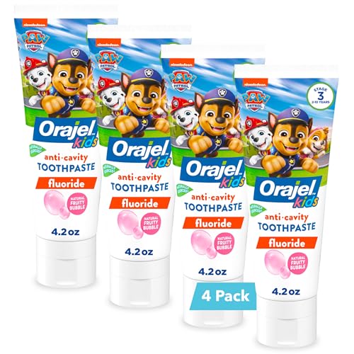 Pasta Dental Anti-Caries para Niños Orajel Paw Patrol, Sabor Natural a Burbuja Frutal, 4.2oz (Paquete de 4) - imagen 5