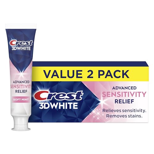 Pasta Dental Crest 3DWhite Avanzada para Blanqueamiento y Sensibilidad, Menta Suave, 3.3 oz, Paquete de 2 - imagen 1
