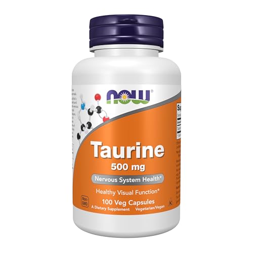 NOW Suplementos, Taurina 500 mg, Salud del Sistema Nervioso*, Aminoácido, 100 cápsulas vegetales - imagen 2