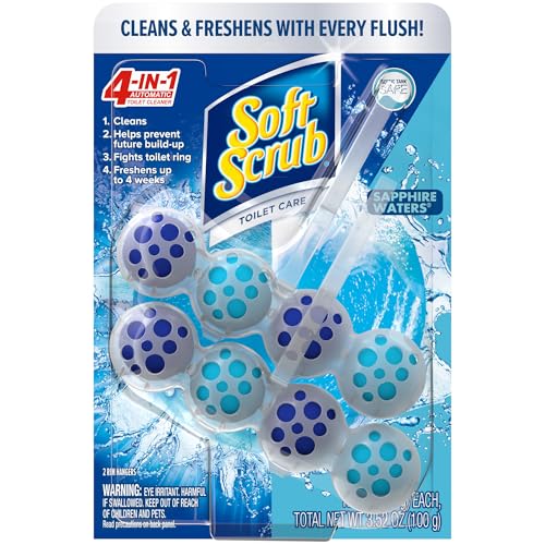 Limpiador de inodoro Soft Scrub 4 en 1 con colgador, Aguas Zafiro, Paquete de 2 - imagen 5