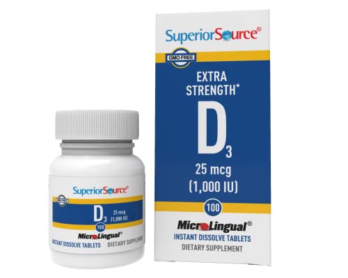 Superior Source Vitamina D3 1000 UI - Apoyo al Sistema Inmunológico, Cerebral y Nervioso - Ayuda a la Absorción de Calcio para Huesos y Dientes - 100 - imagen 4