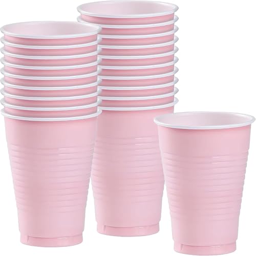 Vasos de Plástico Sólidos Color Rosa (12 Oz.) 20 Piezas - Calidad Premium y Duraderos, Perfectos para Cualquier Celebración - imagen 3