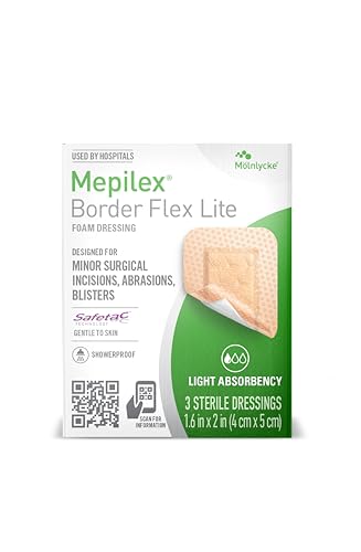 Mepilex Border Flex Lite 1.6 x 2 in (4x5 cm) Apósitos Hospitalarios para Incisiones Quirúrgicas Menores, Abrasiones y Ampollas, Uso de Varios Días - imagen 3