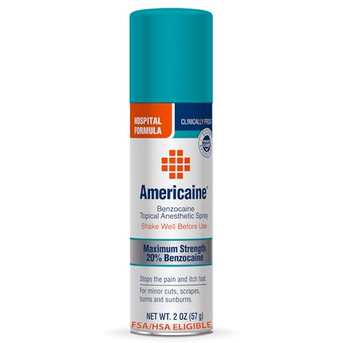 Americaine Fórmula Hospitalaria Spray Anestésico Tópico de Máxima Potencia con Benzocaína para Cortes, Rasguños, Quemaduras y Quemaduras Solares, 2 Oz - imagen 5
