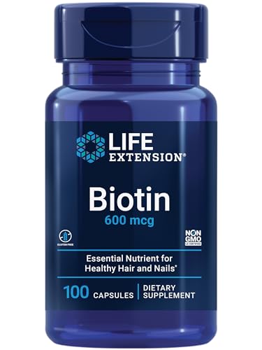 Suplemento de Biotina 600 mcg de Life Extension para el Cuidado del Cabello y Uñas – Libre de Gluten, No Transgénico - 100 Cápsulas - imagen 5