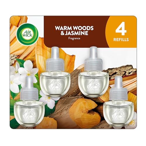 Recarga de Ambientador de Aceite Aromático AIR WICK® Plug In - Paquete de 4 Recargas de Aceite, Maderas Cálidas y Jazmín, 4 piezas, Aceites Esenciales - imagen 4