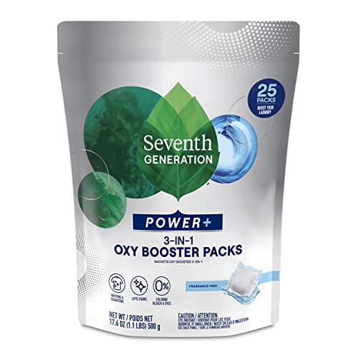 Paquetes de Removedor de Manchas Oxy Booster de Seventh Generation, Sin Fragancia, Power+ para Ropa, 25 Contenidos - imagen 3