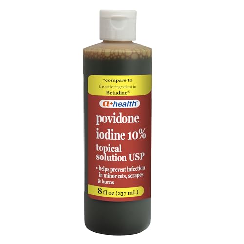 A+Health Povidona Yodada 10%, Antiséptico para ros Auxilios, 8 Onzas Líquidas, Solución Tópica USP, Previene Infecciones en Cortes y Quemaduras, - imagen 6