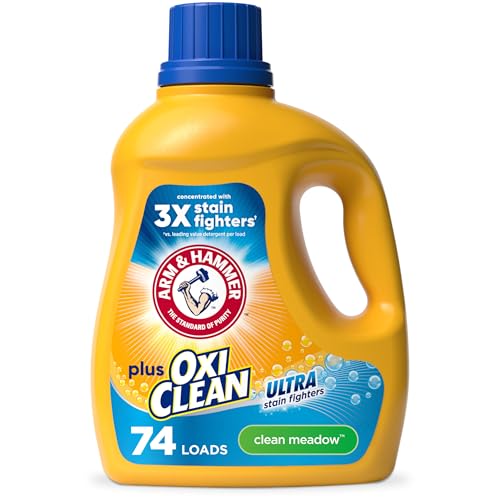 Detergente Líquido para Ropa ARM & HAMMER Plus OxiClean Ultra, Quitamanchas Clean Meadow, 74 Lavados, 96.2 fl oz - imagen 3