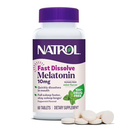 Natrol Melatonina 10mg Tabletas de Disolución Rápida - Sabor Menta, 60 Contenidos, Apoyo para el Sueño, Suministro para 60 Días - imagen 4