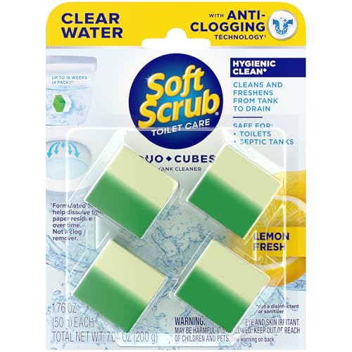 Duo-Cubos Limpiador de Inodoro Soft Scrub, Frescura de Limón, 4 Piezas, Limpia y Desinfecta, Combate Manchas de Agua Dura y Sarro - imagen 6