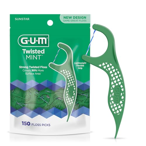 GUM Palillos de Hilo Dental Sabor Menta, Hilo Resistente y Mango Fácil de Agarrar, 150 Piezas - imagen 2