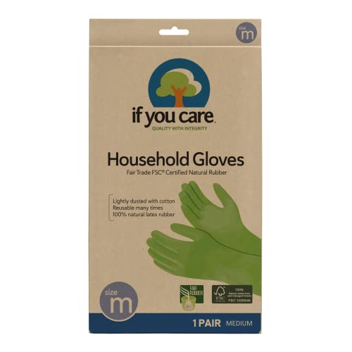 Guantes de Algodón Medianos Forrados If You Care – Duraderos, Reutilizables, de Caucho Comercio Justo – 1 Par - imagen 2