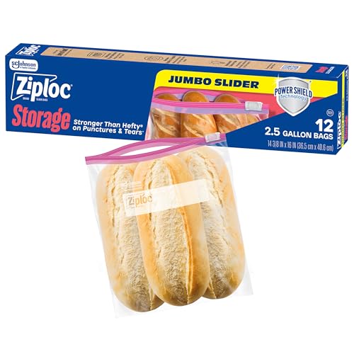 Bolsas de Almacenamiento Jumbo Ziploc de 2.5 Galones con Tecnología Power Shield, Paquete de 12 unidades - imagen 1