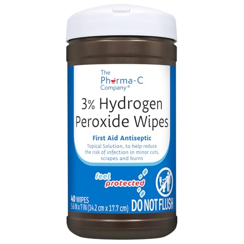 Toallitas de Peróxido de Hidrógeno 3% de The Pharma-C Company [40 toallitas] - ros Auxilios. Limpiador Antiséptico Seguro para la Piel H202. - imagen 6