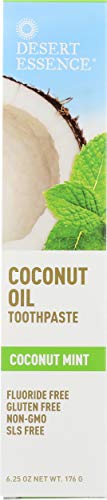 Pasta de Dientes Desert Essence con Aceite de Árbol de Té - Coco Menta - 6.25 Oz - Sabor Refrescante - Cuidado Oral Completo - Bicarbonato - Sal - imagen 6