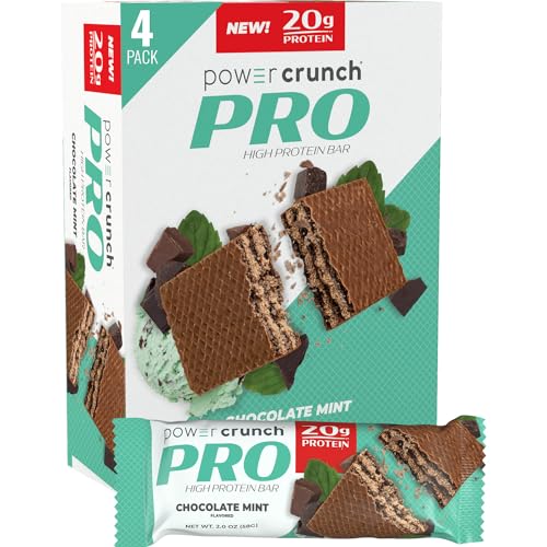 Barras de Proteína Power Crunch PRO, Snacks Altos en Proteína, Sabor Chocolate Menta, 2.0 Oz (Paquete de 4) - imagen 1